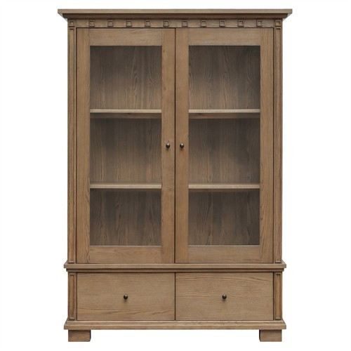 Lillia Updated Traditional Brown Wood Cabinet | Kathy Kuo Home