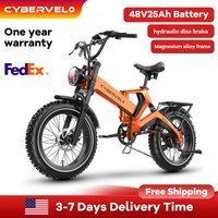 Cybervelo 20” Fat Tire 2000W Peak Motor Luxury Foldable ebike,48V Removable Battery E Bicycle, 35+ MPH 100+Miles Long Range EK6 | AliExpress (US)