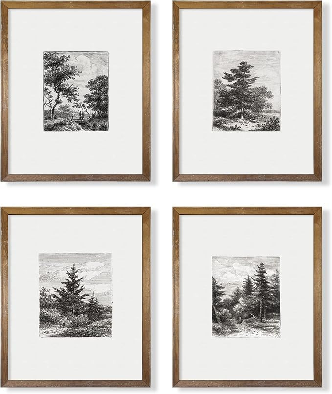 Vintage Farmhouse Wall Art Decor - Tree Sketch Neutral Wall Art for Boho French Country Kitchen B... | Amazon (US)