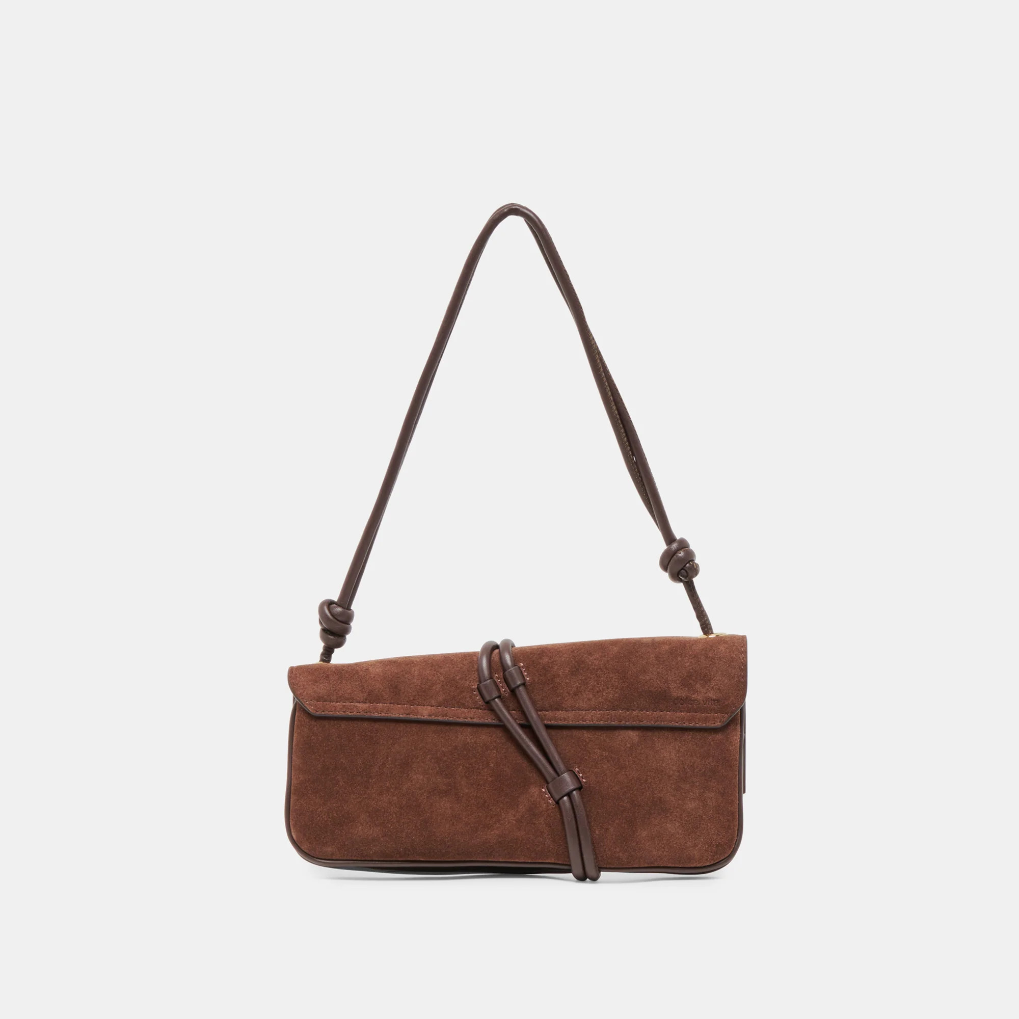 Alice Chocolate Suede Shoulder Bag | Dolce Vita | DolceVita.com
