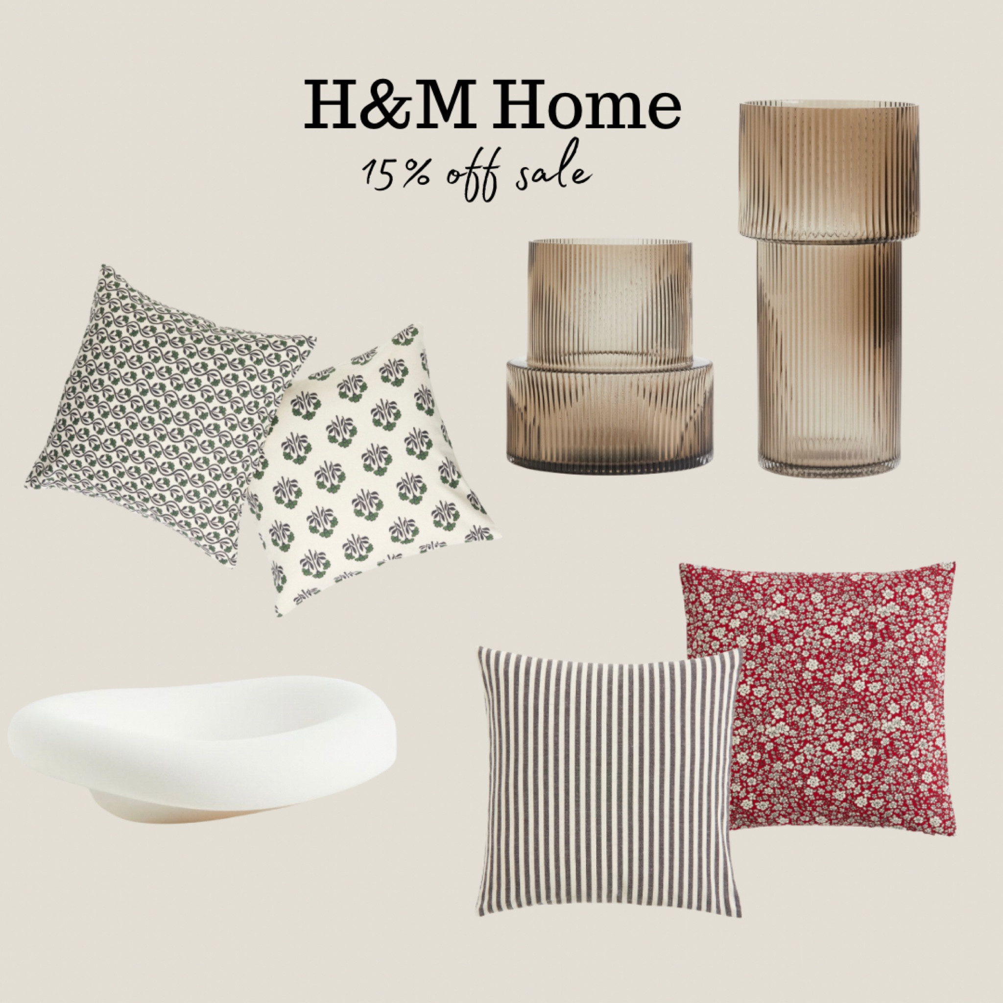 H&M home sale 
Decorative bowl
Stripe throw pillow 
Pillow covers 
Floral pillow covers 
Fluted vases 
Glass vases 
Large vases
Living room decor
Bedroom decor 
Girls room 
Affordable home decor 

#LTKhome #LTKFind #LTKsalealert
