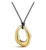 Gold Pendant Necklace for Women Adjustable Black Cord Organic Oval Charm Boho Statement Jewelry G... | Amazon (US)