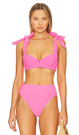 Blair Bikini Top in Strawberry Moon Hot Pink Bikini Top Set Hot Pink Swimsuit Pink Bathing Suit | Revolve Clothing (Global)