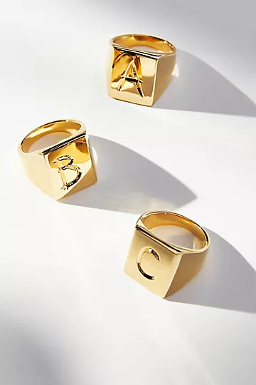 Lady Grey Monogram Signet Ring | Anthropologie (US)