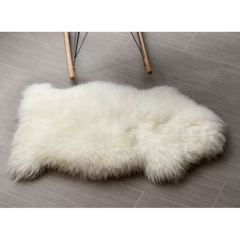 Burgett Handmade Shag Sheepskin Ivory Area Rug | Wayfair North America