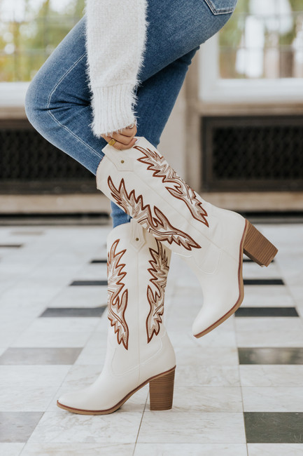 MIA Taley Cream Western Boot | Magnolia Boutique