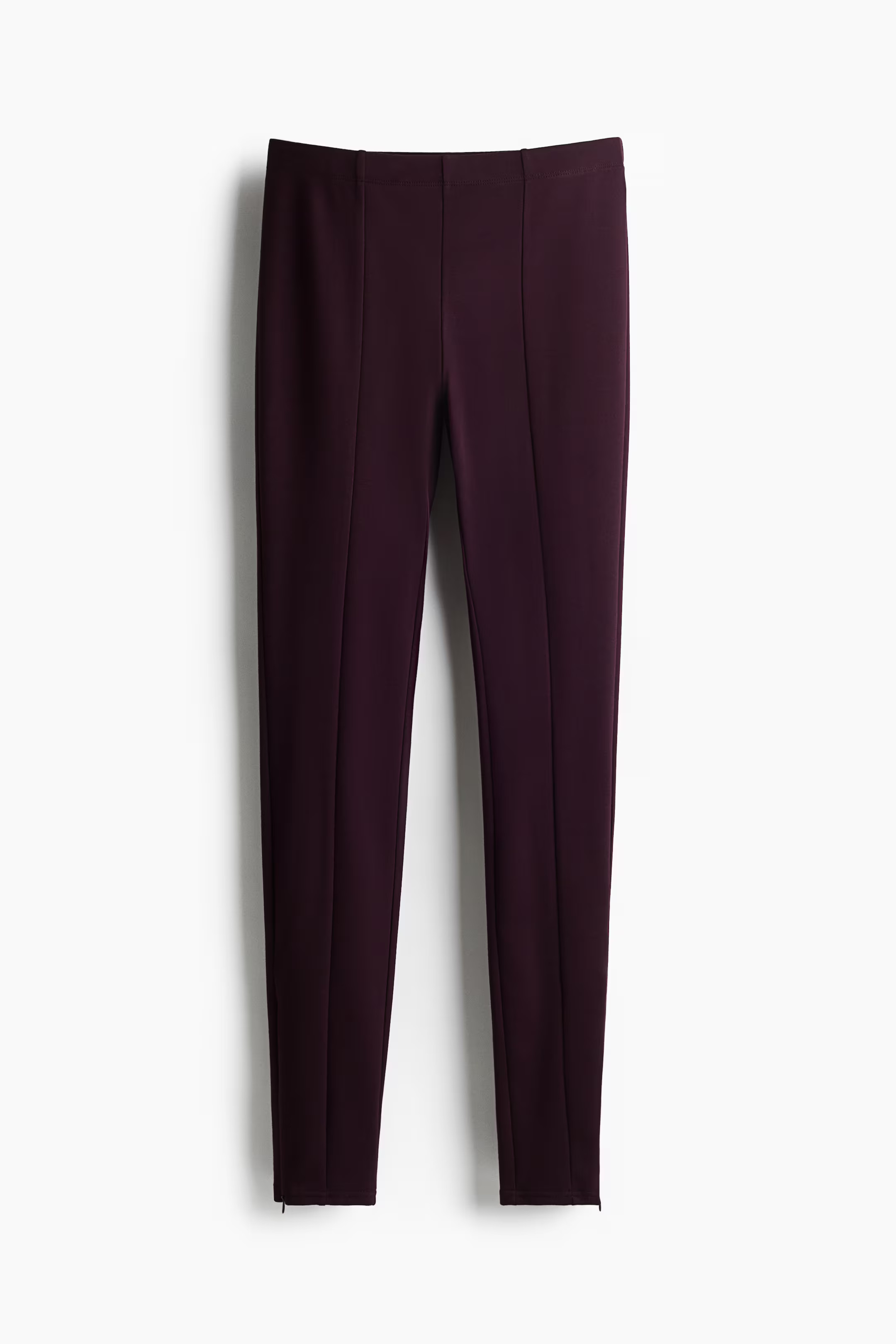 Legging van zwaar tricot met ritsen - Donkerbruin - DAMES | H&M NL | H&M (DE, AT, CH, NL, FI)
