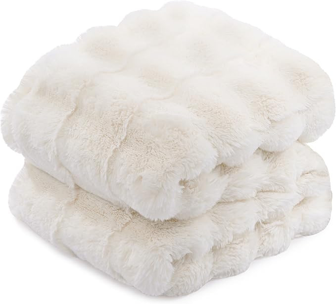 Touchat Luxury Faux Rabbit Fur Throw Blanket for Couch,Super Heavy Warm Cozy Blanket for Sofa Bed... | Amazon (US)