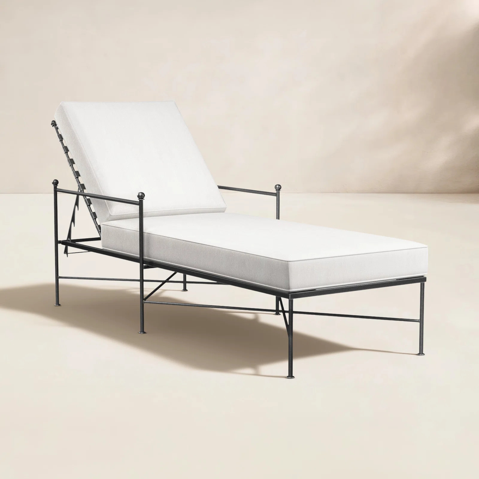 Lucier 80'' Long Reclining Single Chaise with Sunbrella Cushions | Wayfair North America