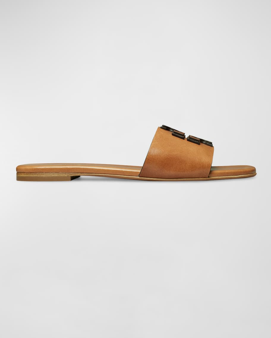 Ines Leather Medallion Flat Sandals | Neiman Marcus