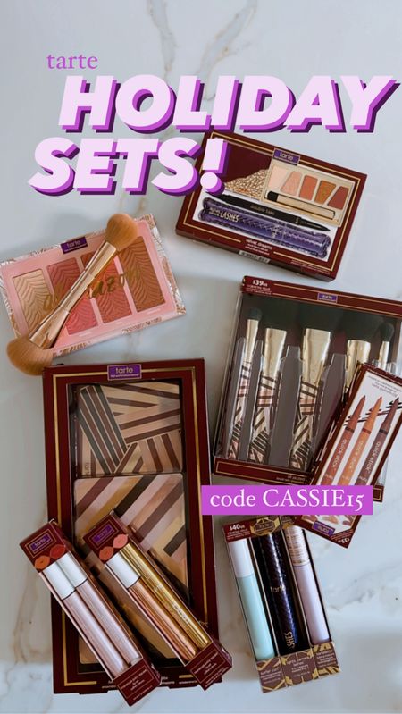 All new Holiday Sets are HERE…and 15% off until tomorrow night only with code CASSIE15! 🥳

@tartecosmetics #tartepartner 
