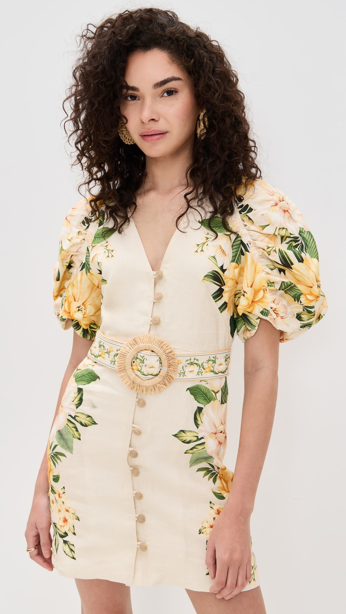 Puff Sleeves Mini Dress | Shopbop