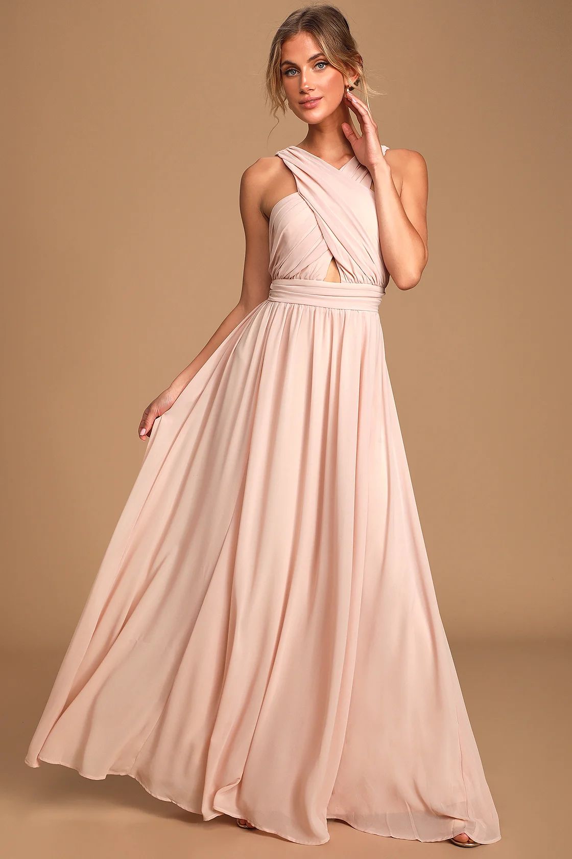 Divine Inspiration Blush Halter Maxi Dress | Lulus (US)