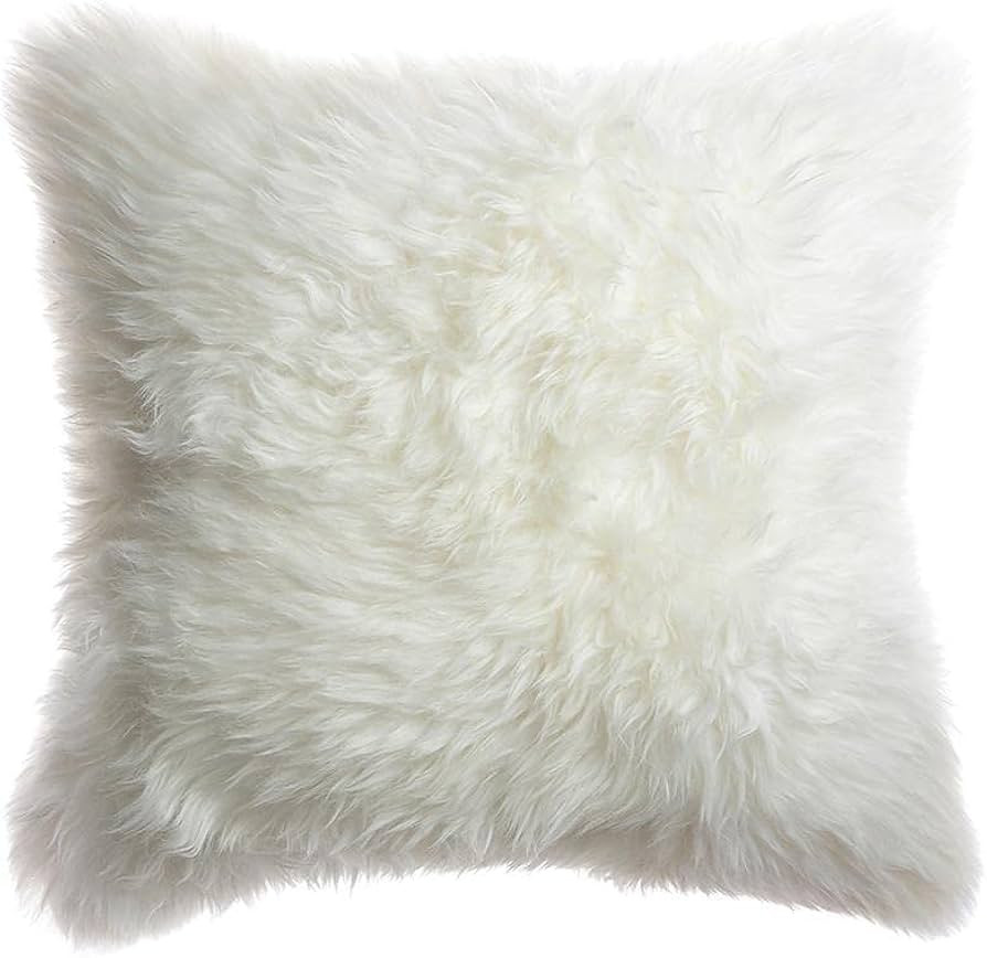 Natural Australian White Sheepskin Fur Pillow Cover (not Filled) 45 * 45cm (18 * 18 Inch)- Decora... | Amazon (US)