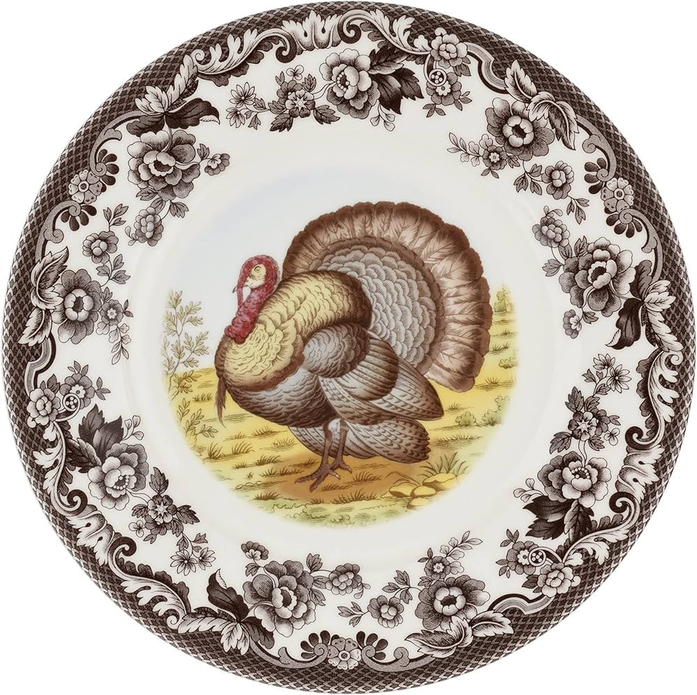Amazon.com | Spode Woodland Luncheon Plate, Turkey, 9” | Perfect for Thanksgiving and Other Spe... | Amazon (US)