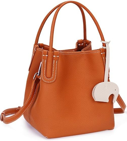 Small Leather Tote Bag for Women Mini Luxury Bucket Bags Vintage Crossbody Bags Trendy Handbags S... | Amazon (US)