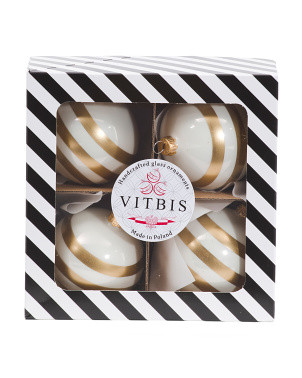 Made In Poland 4pk Handmade Glass Ornaments | Global Home | Marshalls | Marshalls