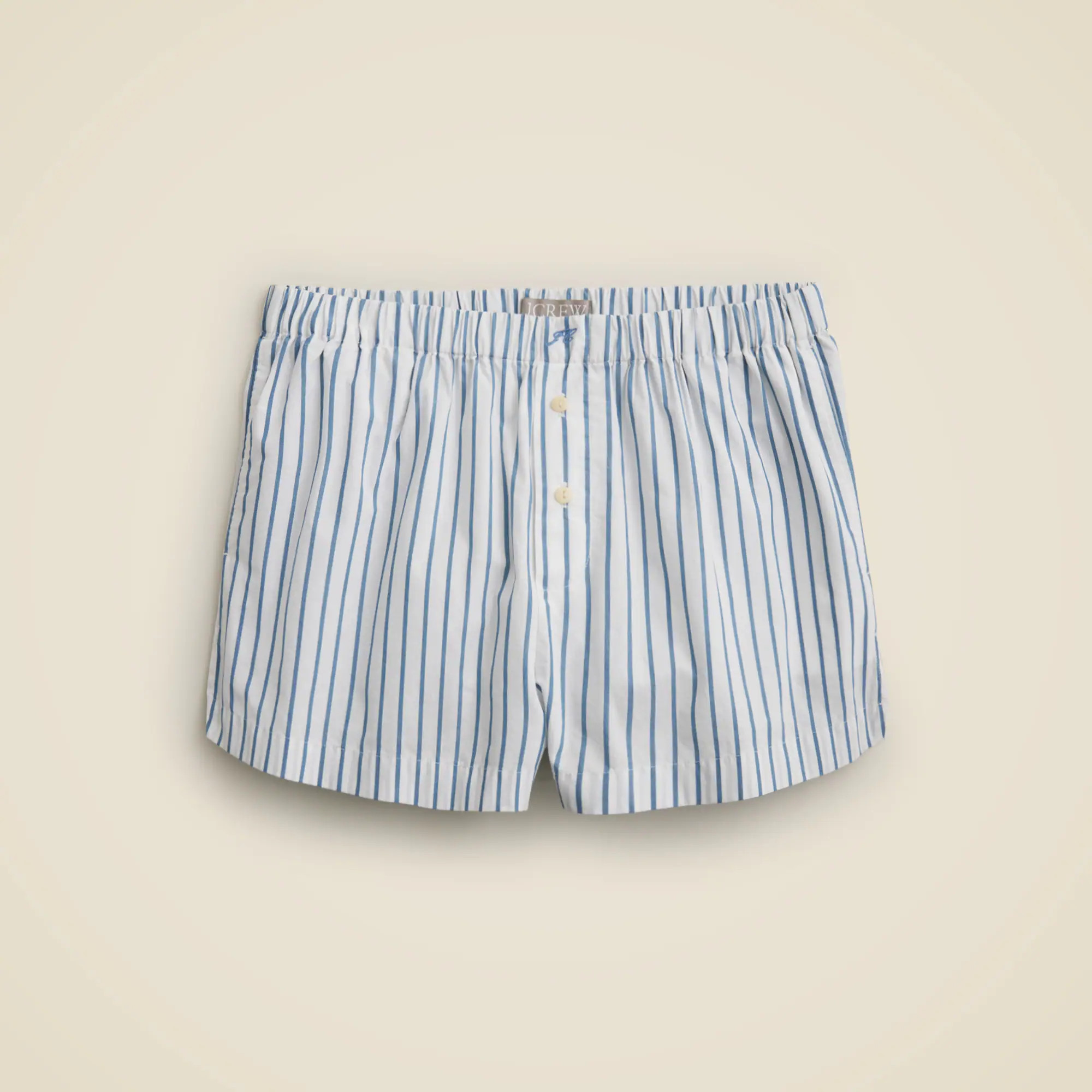 Cotton poplin boxer short in stripe | J. Crew US