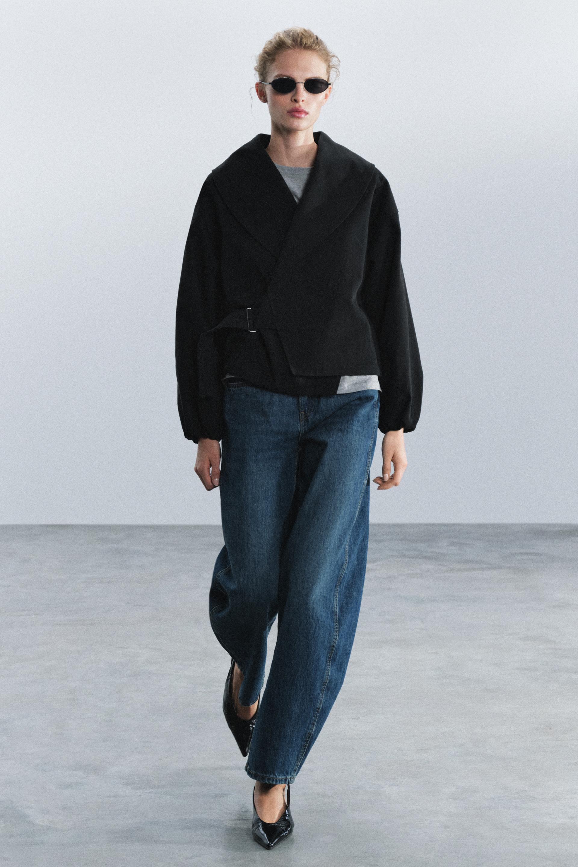 ZW COLLECTION BUCKLE CROP JACKET | Zara US