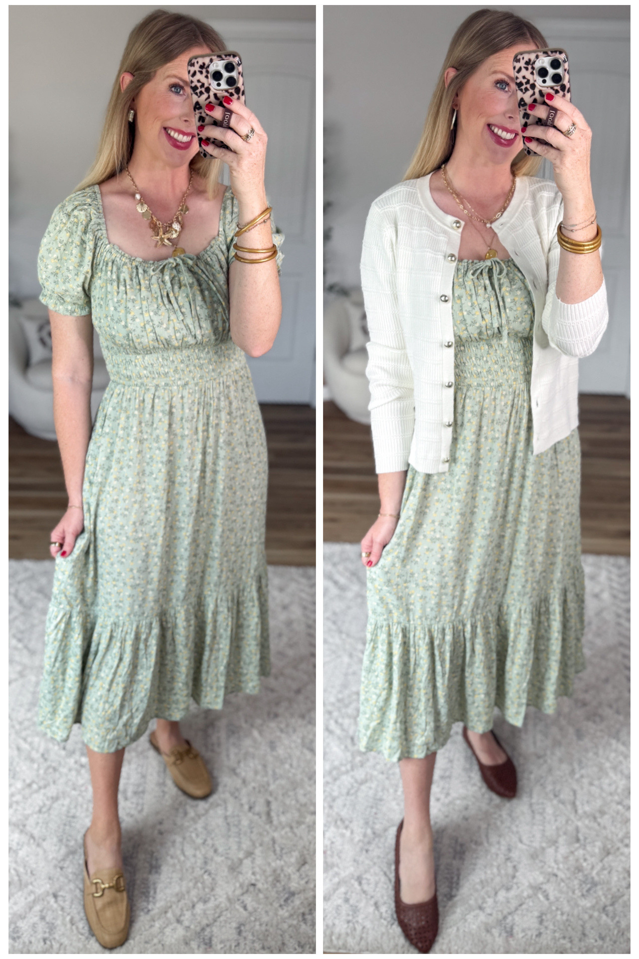 2 ways to style this green floral midi dress from Walmart!

#LTKootd #LTKmomlife