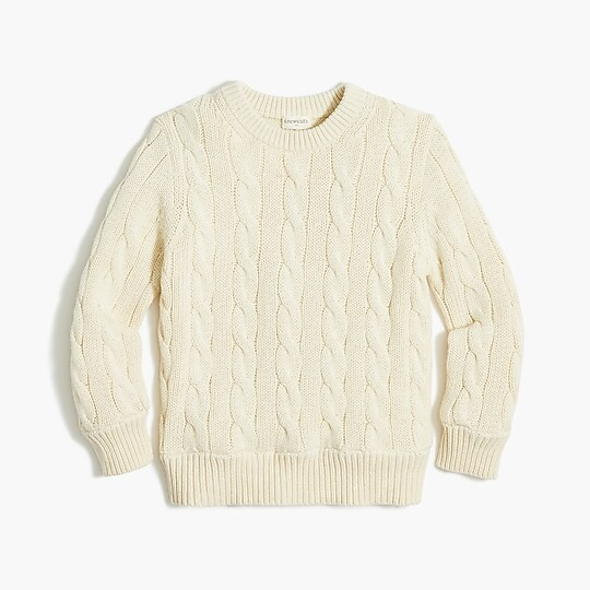 Boys' cable crewneck sweater | J.Crew Factory