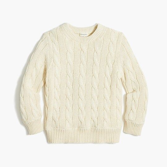 Boys' cable crewneck sweater | J.Crew Factory