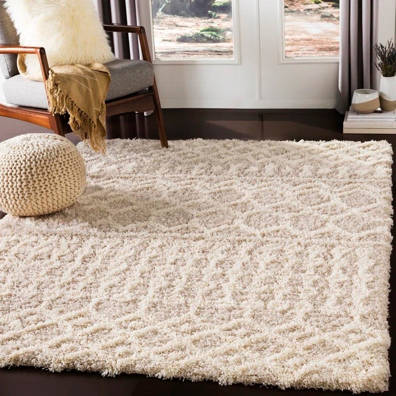 This cozy area rug from Wayfair adds warmth and texture to any living space, creating the perfect soft foundation for your room. Styled with a modern accent chair, knit pouf, and layered textiles, this setup is perfect for a relaxed and inviting home vibe

#LTKSaleAlert #LTKHome