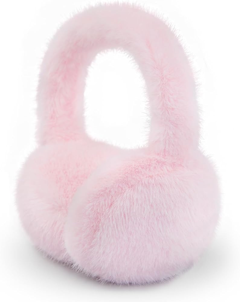 Winter Ear Muffs for Women Girls Faux Fur Cute White Earmuffs Fluffy Ear Warmers Foldable Ear Cov... | Amazon (US)