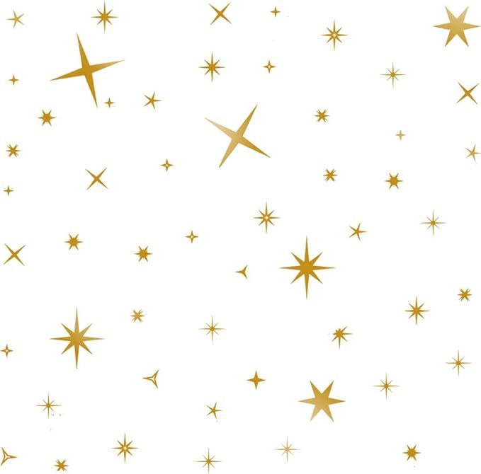 TOARTi DCTOP Sparkle Star Wall Decal Gold Stars Wall Stickers Removable Vinyl Wall Stickers for K... | Amazon (US)