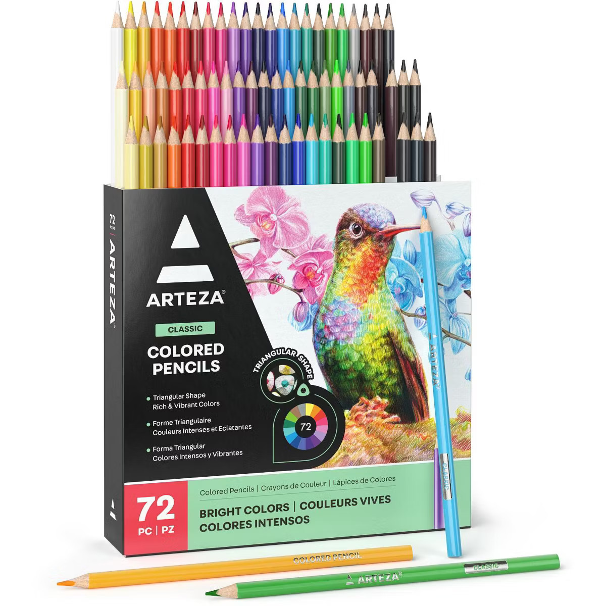 Arteza Colored Pencils with Case, 72 Assorted Vibrant Colors, Pencil Crayons for Coloring Books a... | Target
