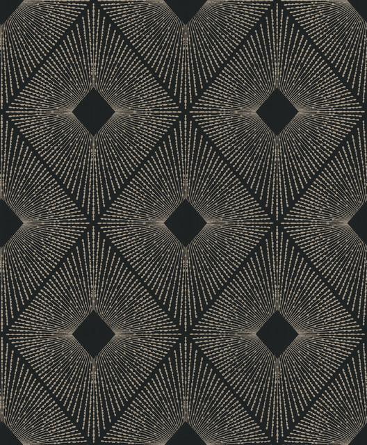 Antonina Vella Harlowe Black/Gold Wallpaper | DecoratorsBest | DecoratorsBest
