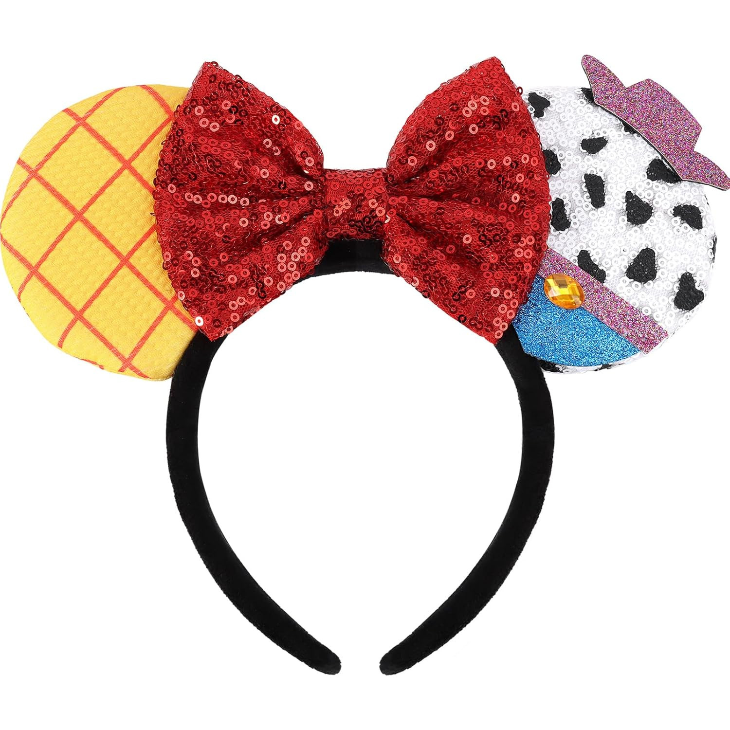UNSPAZ Bow Headband for Adult Women Grils Sequin Shiny Bow hairband for Cosplay Party Trip Hair D... | Amazon (US)