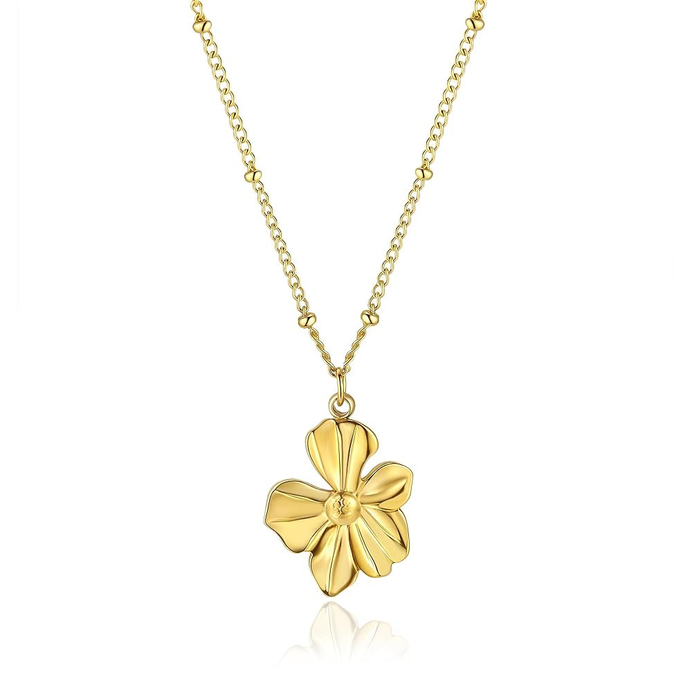 14K Gold Heart Necklace for Women Boho stainless steel waterproof Cute Dainty Love Pendant Neckla... | Amazon (US)