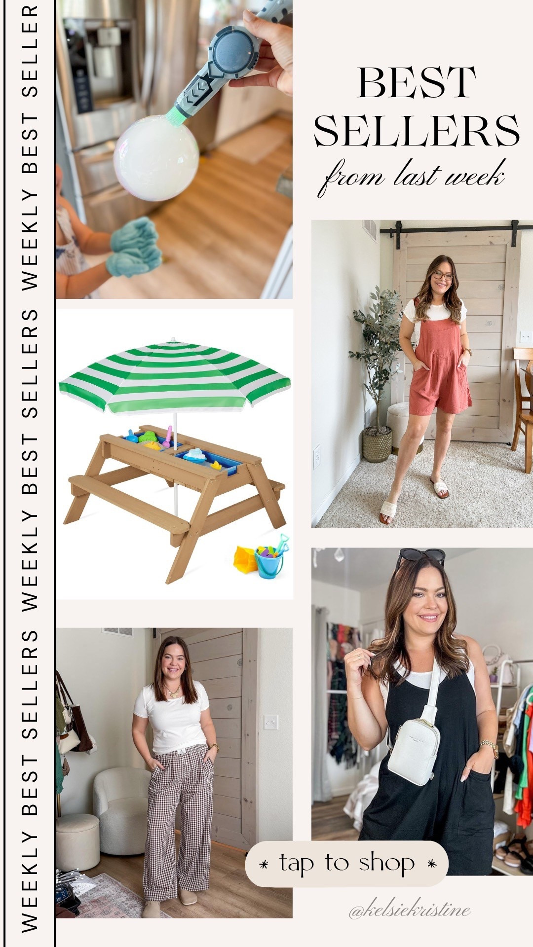 Last weeks best sellers // lots of spring finds! // romper / sensory table / mom basics / white tee / steam bubble maker 

#LTKmomlife #LTKMidsize #LTKKids