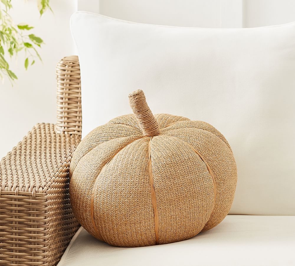 Pumpkin Shaped Outdoor Throw Pillow | Pottery Barn (US)