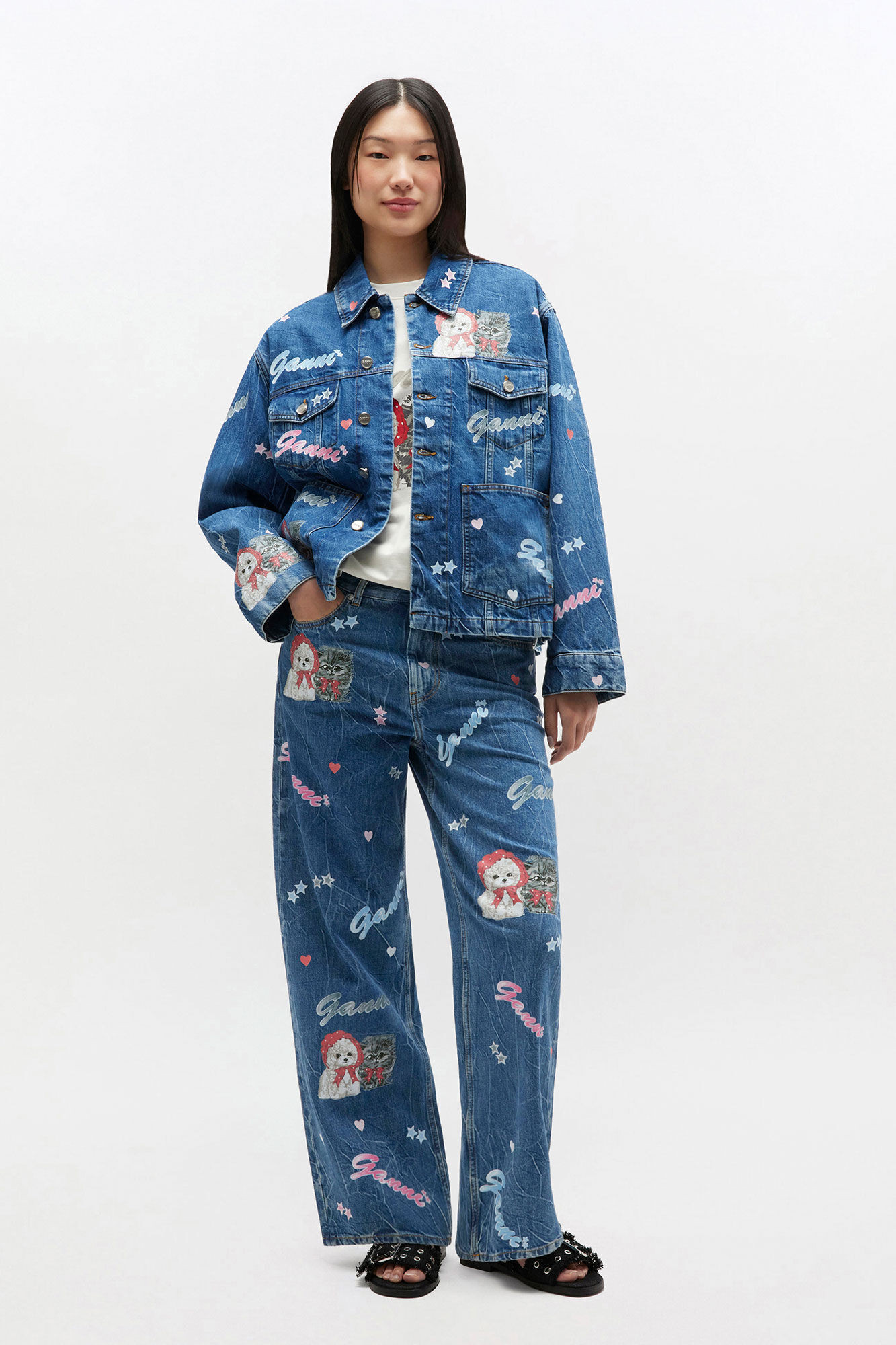 Starry Animal Izey Jeans | Ganni