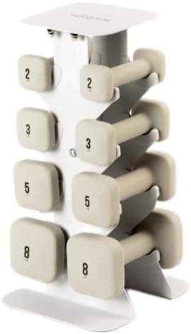 SafeGrip Dumbbells (2+3+5+8LB, Pair, Sandstone) with White Dumbbell Rack, for Secure Workouts at ... | Amazon (US)