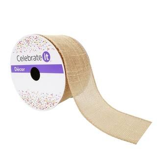 2.5" Faux Burlap Wired Textured Ribbon by Celebrate It™ Décor | Michaels Stores
