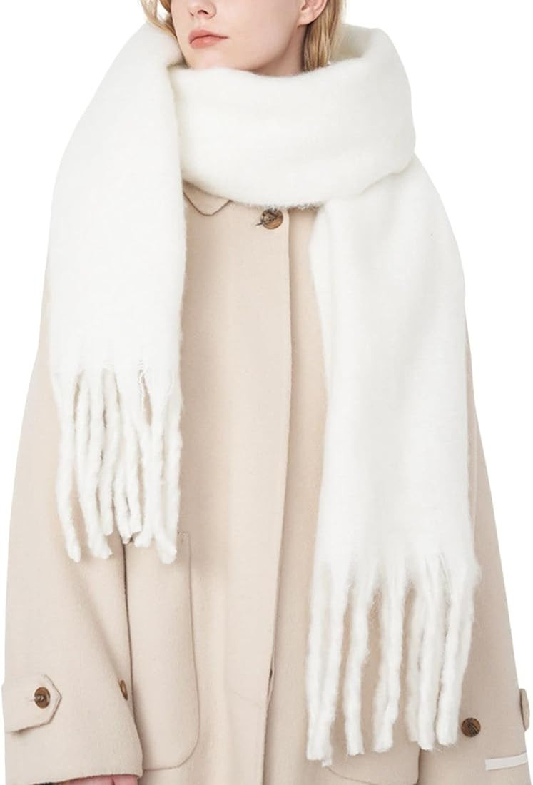 SUNDSGT Big Scarf Coloured Checked Oversized Scarf Tassel Soft Fall Winter Thick Scarf Warm Shawl... | Amazon (US)