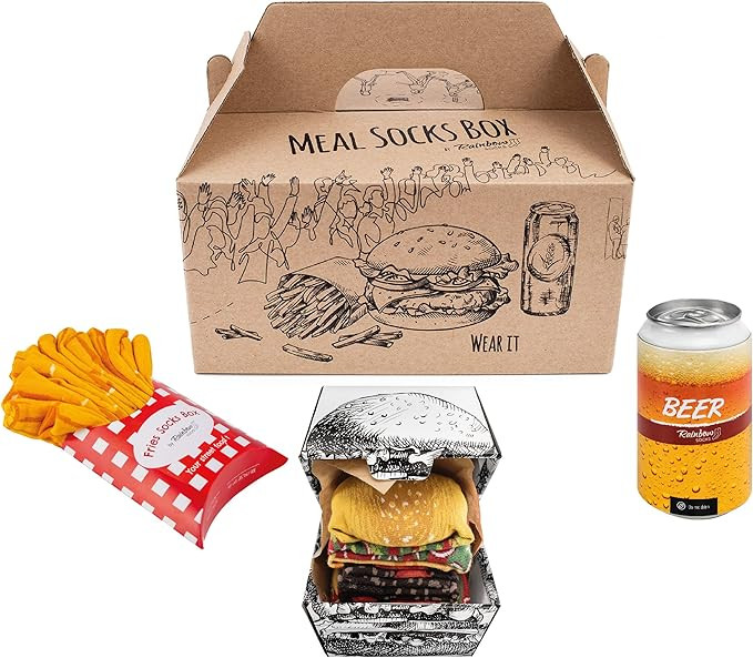 Rainbow Socks - Men Women Funny Meal Socks Box - 5 Pairs | Amazon (US)
