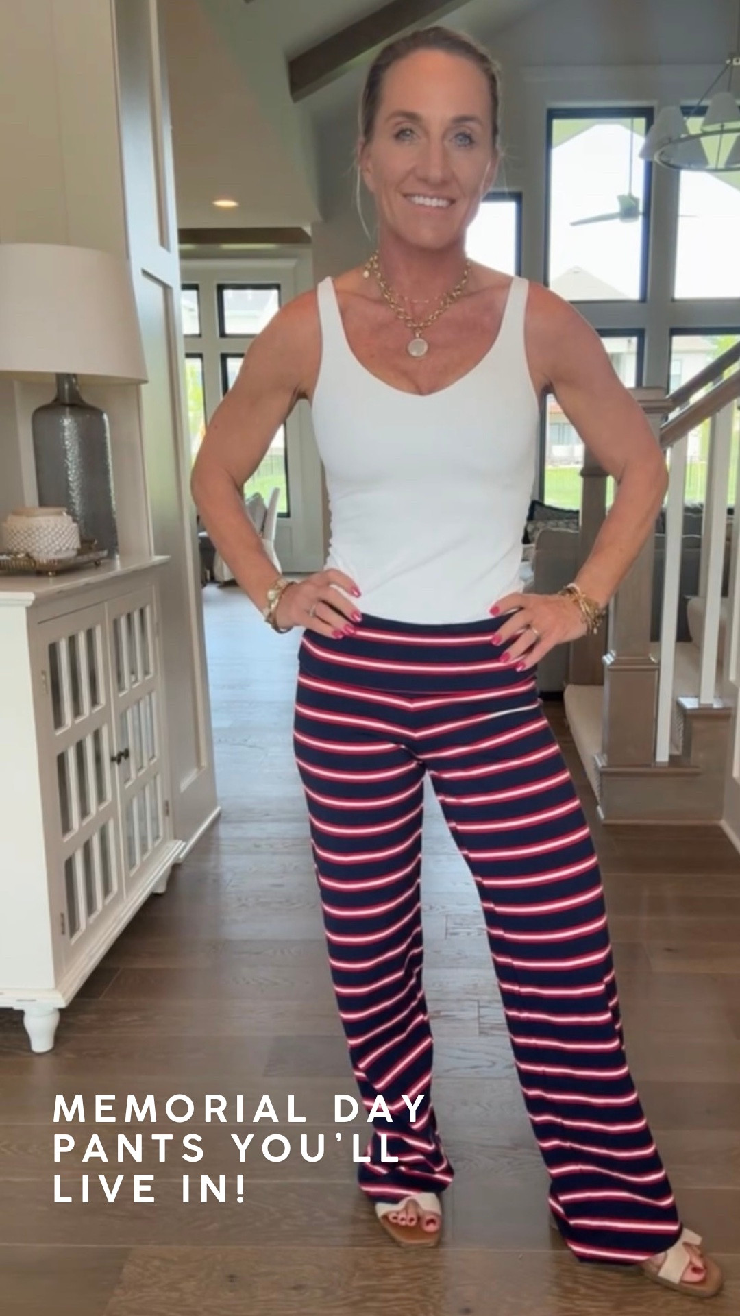 Red, white & comfy 🇺🇸❤️ These cotton athleisure pants are the kind of outfit you’ll wear all Memorial Day weekend long — from coffee runs to cookouts. ✨

#LTKmomlife #LTKActive #LTKSeasonal