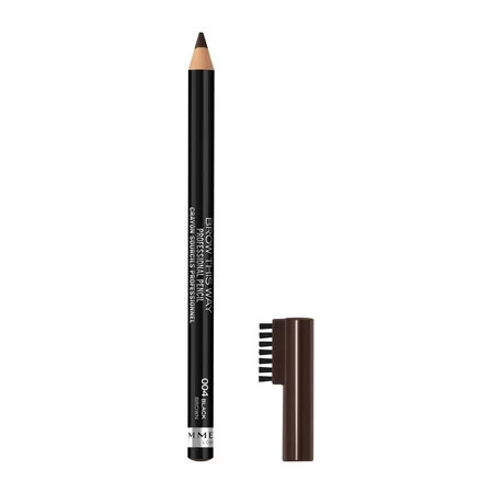 Rimmel Brow This Way Professional Eyebrow Pencil 004 Black Brown 0.05 oz | Walmart (US)