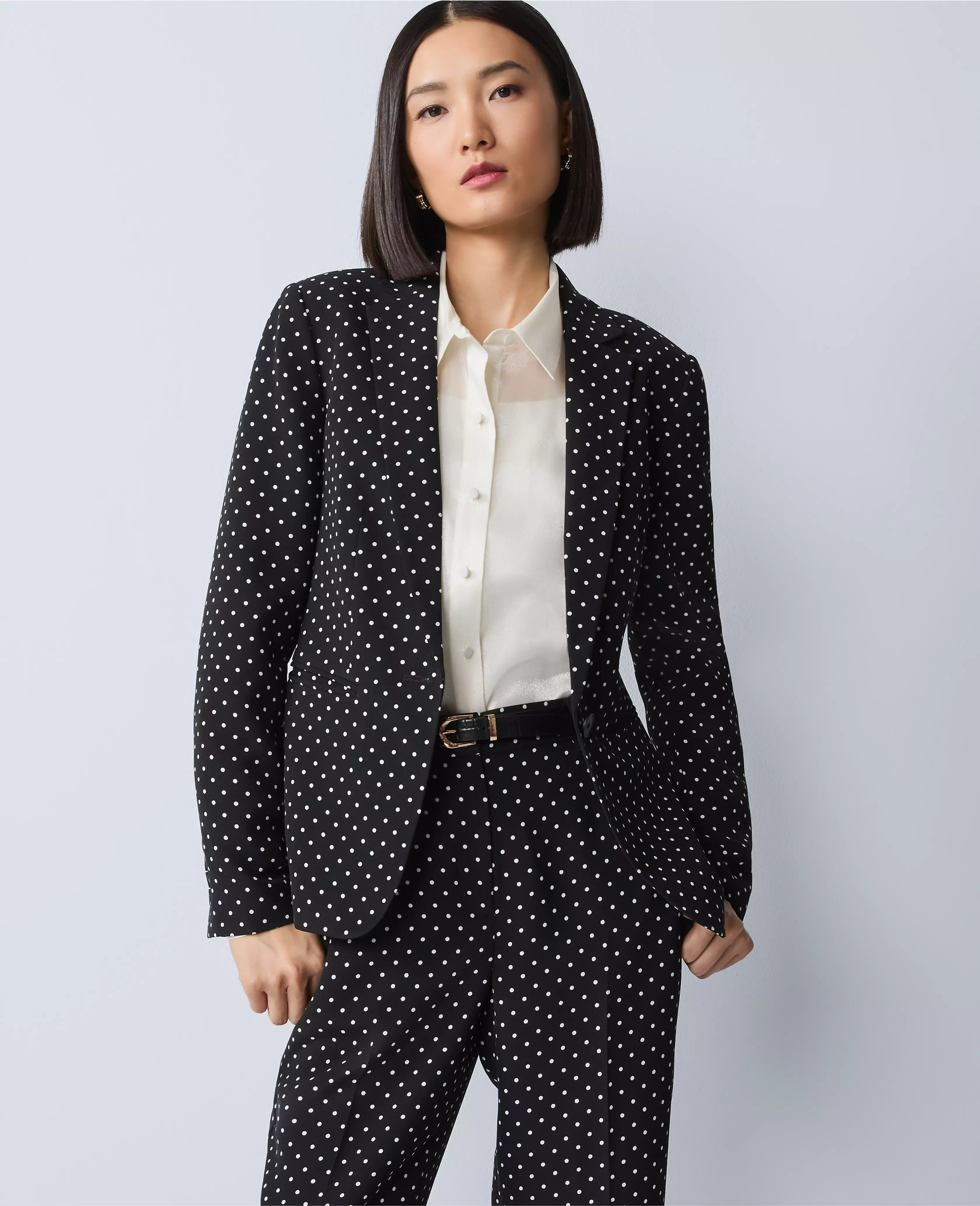The Hutton Blazer in Dotted Crepe | Ann Taylor