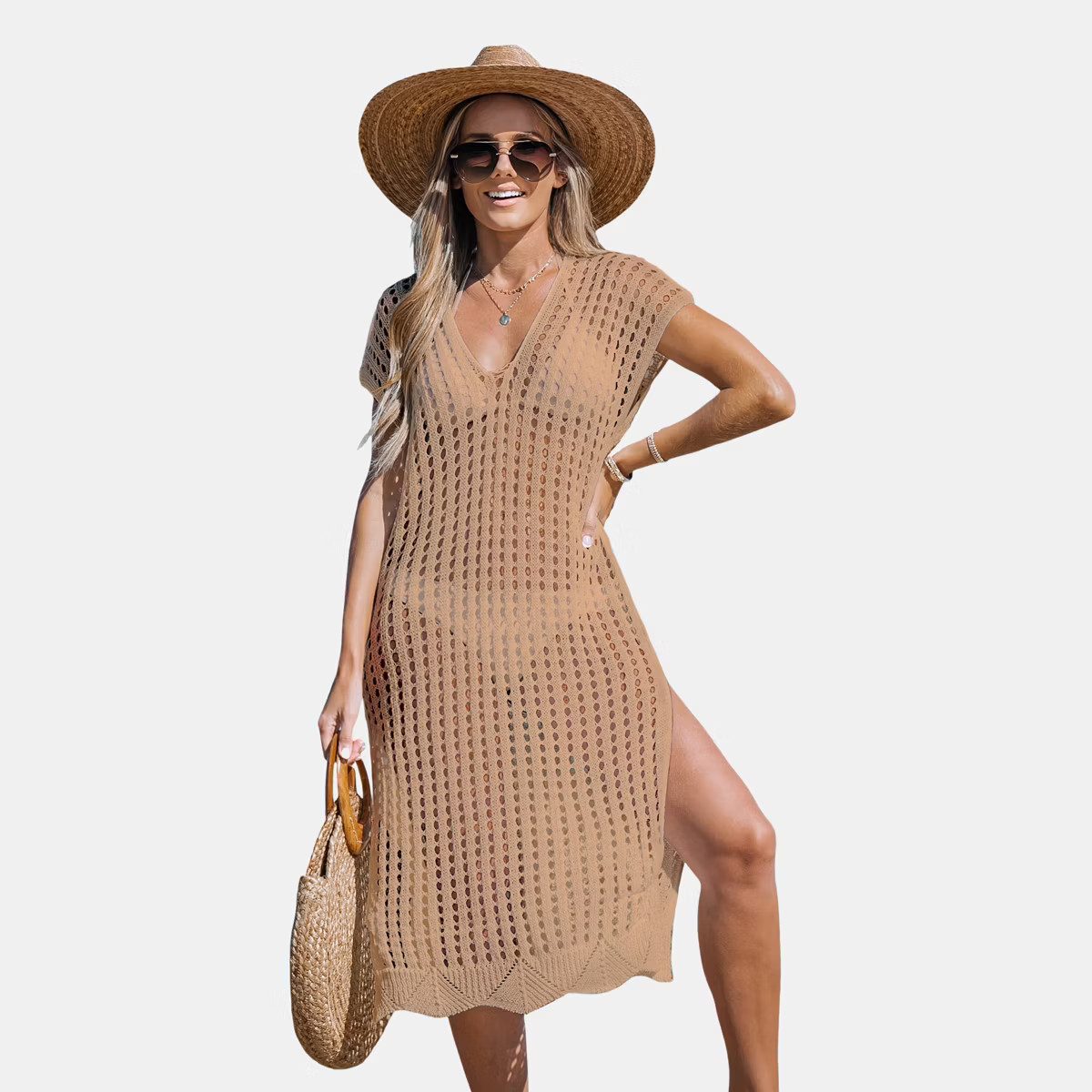 Women's Short Sleeve Cut-Out Cover-Up Dress - Cupshe | Target