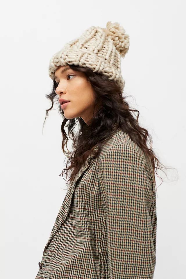 Lana Chunky Knit Pompom Beanie | Urban Outfitters (US and RoW)