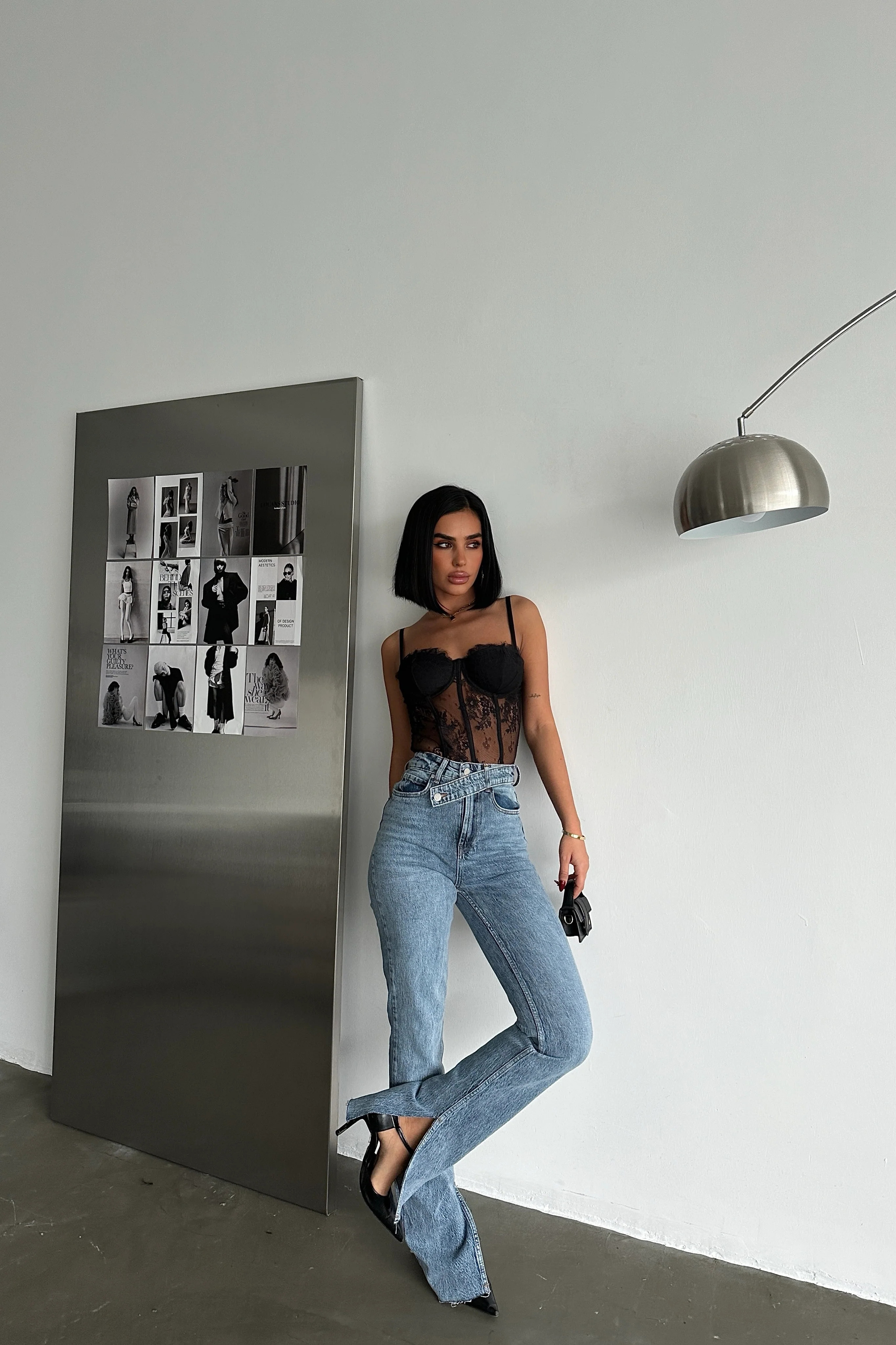 Cross Belt Jeans Blue Tint | PIRAL