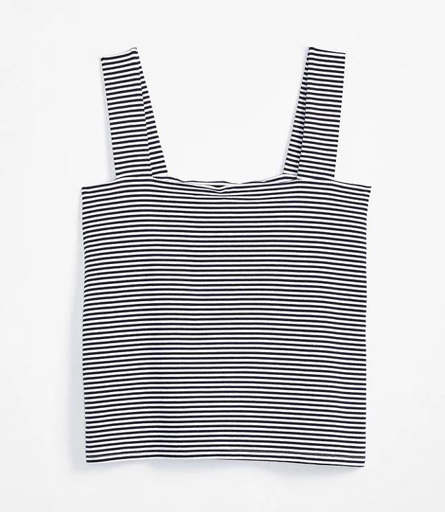 Striped Fitted Square Neck Outfit-Making Tank | LOFT | LOFT