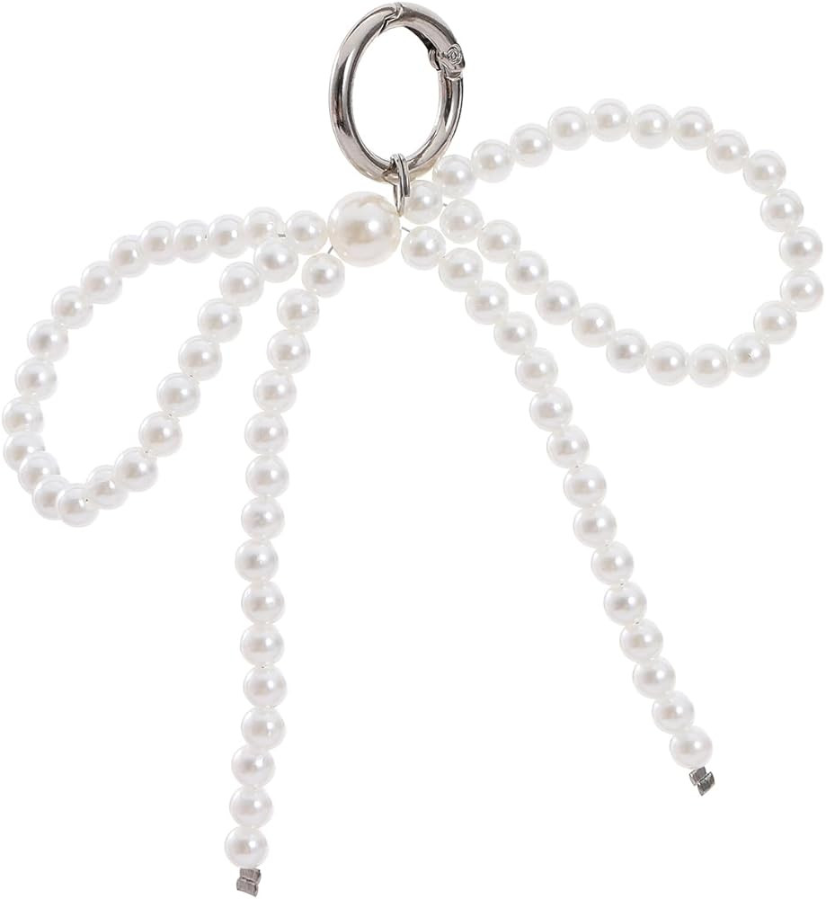 Pearl Bow Keychain Coquette Aesthetic Keychain Keyrings Bag Charms Purse Car Charms Keychain | Amazon (US)