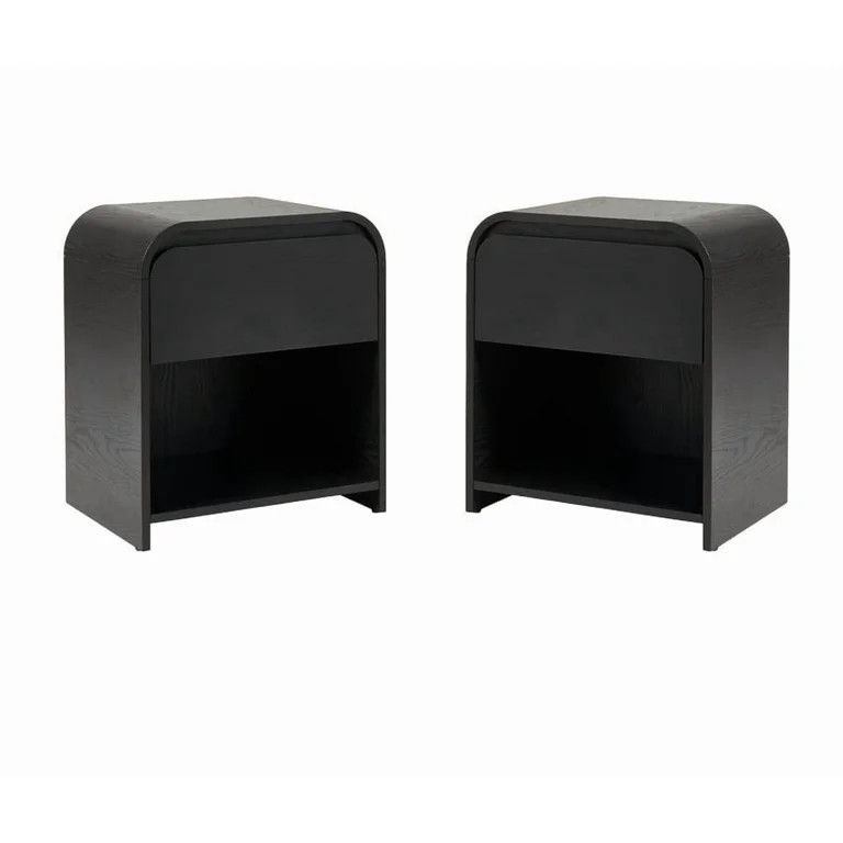 (2 pack) Better Homes & Gardens Juliet Nightstand with USB, Rich Black Finish | Walmart (US)
