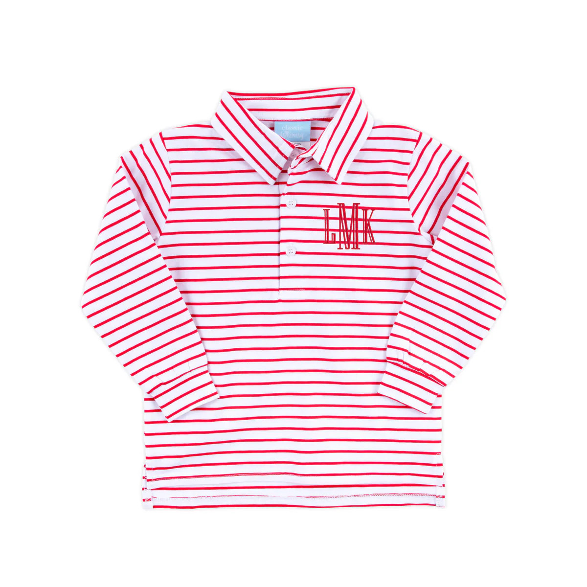 Red Stripe Long Sleeve Polo | Classic Whimsy